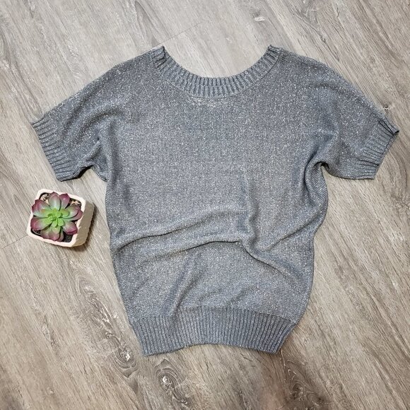 George * Grey Metallic Dolman Sweater * Sz M - Picture 1 of 9